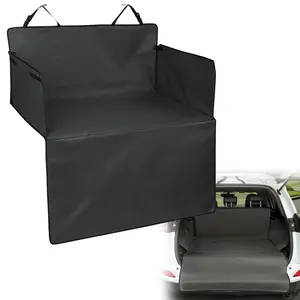 SUV Cargo Liner for Dogs, Waterproof Pet Cargo Cover Dog Seat Mat for SUVs Sedans Vans with Slide Flaps Protector, Non-Slip, Large Size Universal Fit, Black