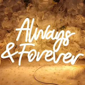 Planzo Eternal LED Neon Light Sign Wedding Birthday Party Backdrop Decoration Hanging Ornament Bedroom Proposal Anniversary Christmas Gift 15.7 inches long X 9.4 inches wide USB warm light