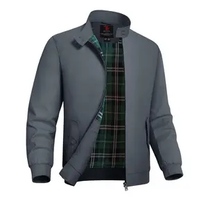 TBMPOY Men's Lightweight Cotton Bomber Jackets  Full Zip Windbreaker Casual Golf Work Jackets