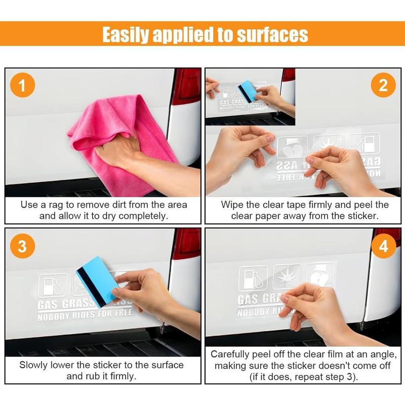 Gas Grass or Ass Stickers for Cars, Nobody Rides for Free Car Vinyl Decal Sticker, Funny Wall Sticker, Car Bumper Decoration Accessories for Car Trucks SUV Window Wall Laptop