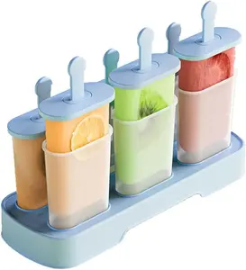 6-Piece BPA-Free Easy-Release Popsicle Molds Utensils - Ice Pop and Ice Cream Molds (Blue)