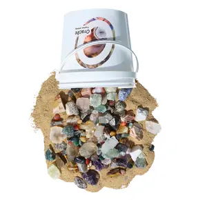 Oracle's Mix Bucket - Includes Raw stones, Tumbled Stones, Play Sand - 7.6 LB