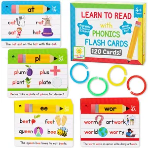 Phonics Flash Cards - Learn to Read in 20 Phonic Stages - Digraphs CVC Blends Long Vowel Sounds – Phonics Games for Kids Age 4-8 Kindergarten First Second Grade Home School Educational
