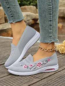New Soft Sole Comfort Fashion Women's Casual Sports Shoes, Breathable Mesh Lace-Up Round Toe Sneakers, Stylish Lightweight Footwear, Walking Shoes, Mesh Slip On