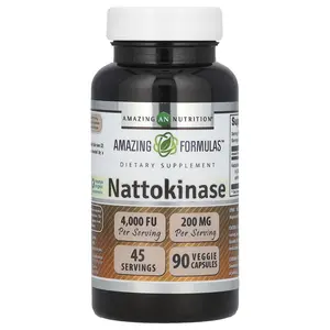 Amazing Nutrition Nattokinase, 90 Veggie Capsules (100 mg per Capsule)