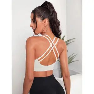 yoga Crisscross Back Sports Bra Minimalist Seamless Sports Bra