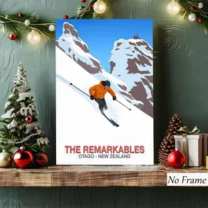 Winter Skiing Poster, Modern Extreme Sports Print, Ideal for Living Room, Bedroom, Kitchen, Cafe, Perfect Gift, 1pc