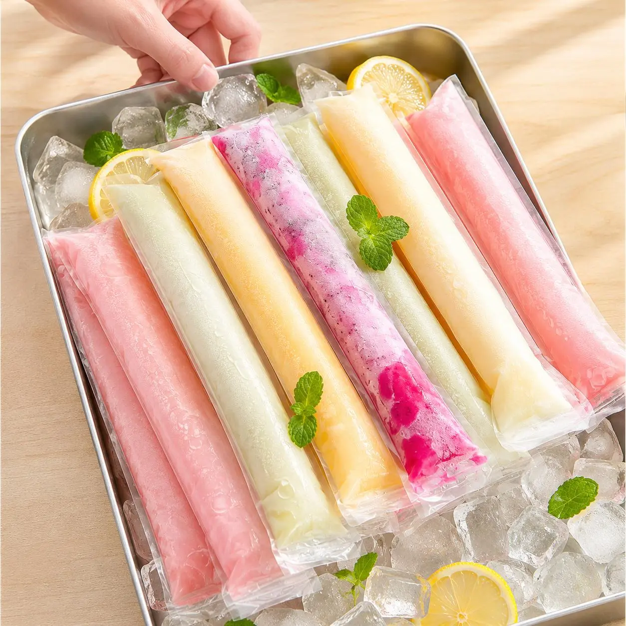 Disposable Popsicle Mold Bag, 50/100pcs，Transparent Ice Pop Bag, Candy Pudding Mold, Popsicle Mold, DIY Ice Pop System, Leak-Proof, Freezer-Friendly, Juice, Soda, Fruit Freeze, Summer Ice Storage Box, Kitchen，Ice Cream Making, Refreshing, Summer Treats