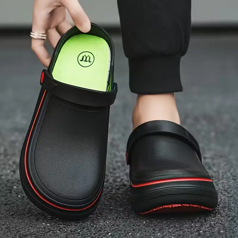 Beach shoes,Non Slip Work Shoes Chef Shoes with Waterproof Oil Resistant Soft Insoles for Kitchens Restaurants Hospitals Men Women Garden Clogs Footwear Anti Slip Oil Proof Lightweight Comfortable Slide Flipflop