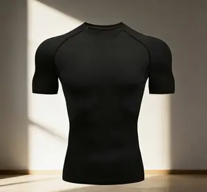 Mens Compression Shirt, Short Sleeve Athletic Compression Shirt Men, Cool Dry Workout Gym T Shirt, Undershirts Running Tops