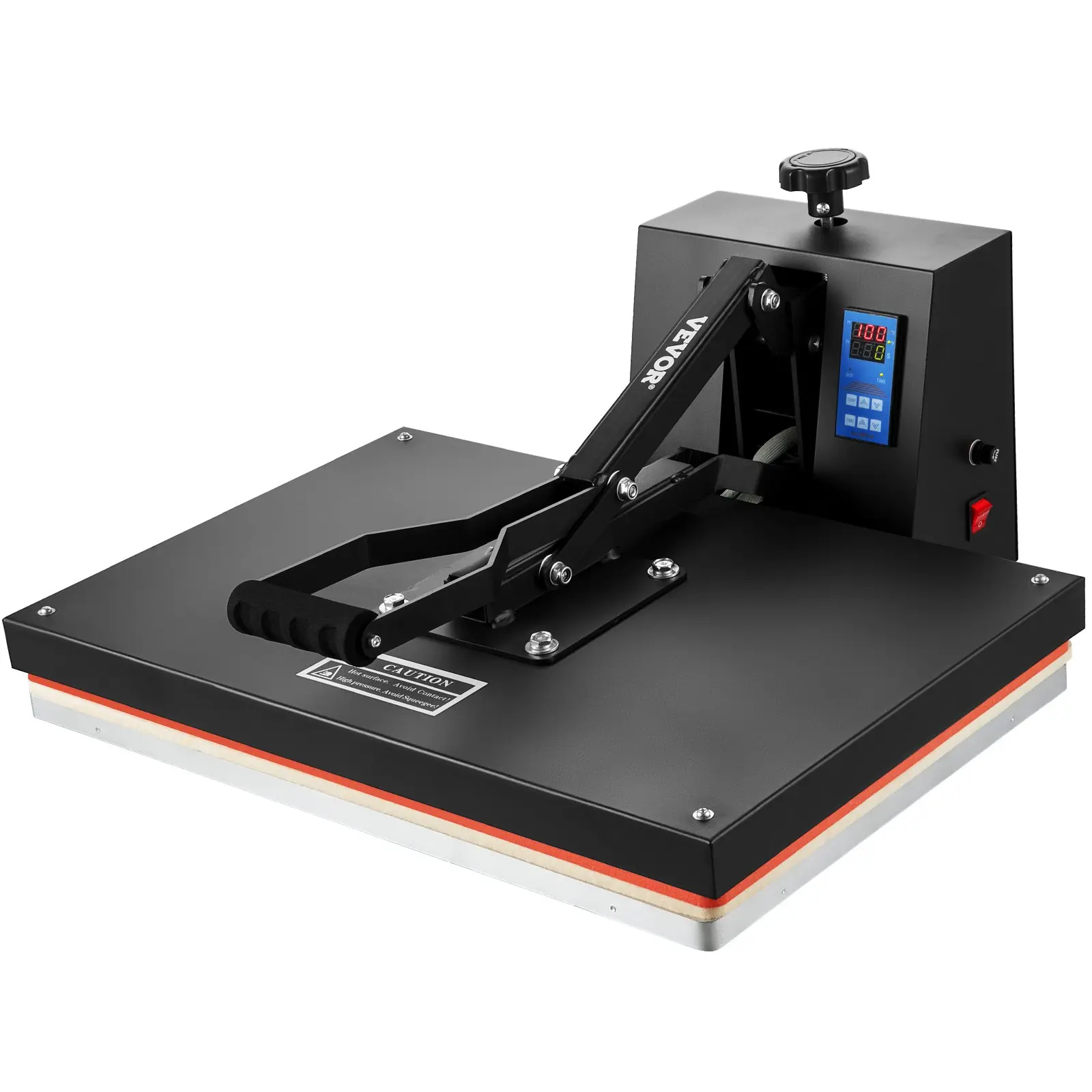 VEVOR 16x24 in Ceramic Fast-Heating High-Pressure Heat Press Machine, 1700W Digital Industrial Hand Tool with Sponge Pads, Adjustable Pressure Knob, Sublimation Transfer for T-Shirts, Bags, Friends, 16 X 24 Inch, Customized Craft, Digital Control Board, E