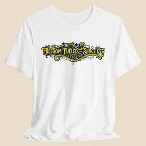 Women's Soft Fabric Short-Sleeve Casual T-Shirt - Freedom Fueled Back, Bella+Canvas 3001