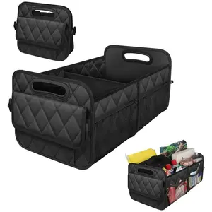 Car Trunk Organizer for SUV, Car Organizers and Storage with 6 Pocket, Car Accessories for Women/Men 50LWaterproof Polyester Trunk Organizer, Black