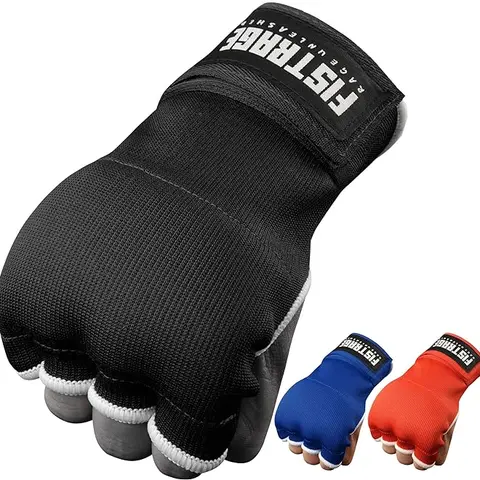 FISTRAGE Boxing Hand Wraps Inner Gloves for MMA & Kickboxing - Gel-Padded V-Foam, Elasticated Padded Cotton Bandage, Long Lasting Velcro Closure, Supportive Fit