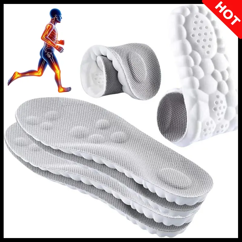 Unisex Trimmable 4D Cloud Cushion Soft Shoe Insoles - Arch Support, Pressure Relief Insole, Shock Absorbing, Anti-Fatigue Footwear Inserts for Active All-Day Unisex Use