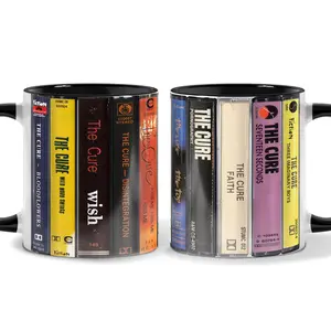The Cure Inspired Cassette Collection Mug | Retro Alternative Tape Style | Gothic Rock Aesthetic Coffee Cup
