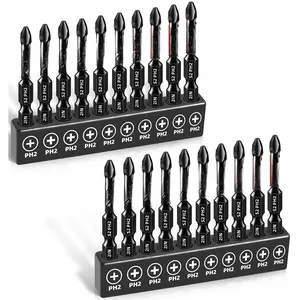 20-PCS Phillips Bits #2 ,  2'' Phillips  Drill &  Bits Set,  S2 Steel, with 1/4" Hex-Shank for Power Drill, Professional & DIY Use