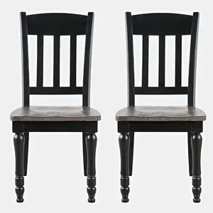 Madison County Reclaimed Pine Rustic Farmhouse Slatback Dinner Chair (Set of 2) - Indoor Furniture Dining Chair