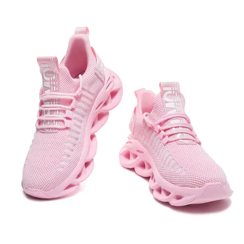 Women's 2026 Spring Pink Mesh Low Top Sneakers - Non-Slip, Breathable, Lightweight Slip-On Cushion Shoes, Sporty Chic Women's Shoes for Walking, Gym, Daily Wear, Sneakers For Women