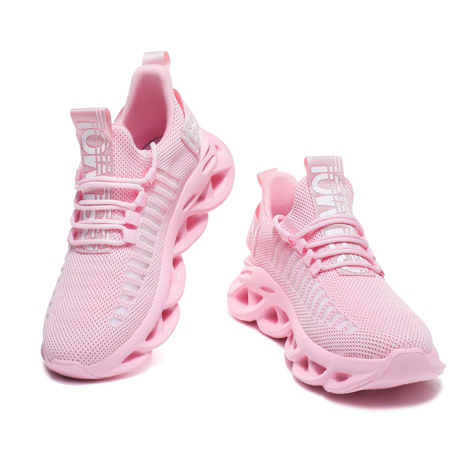 2026 Women's Spring Non-Slip Training Sneakers - Pink Mesh, Breathable Lightweight Slip-On Sporty Cloud Shoes for Gym,