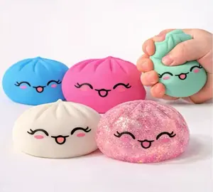 Viral Dumpling Squishy Toy - Random 4PCS Dumpling Box with 7 Color Options, Novelty Gag Toy for Kids & Hobbies