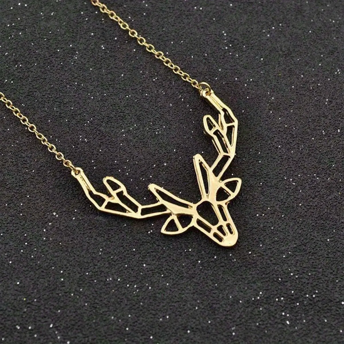 Retro Vintage Unisex Deer Antlers Pendant Necklace - Stainless Steel Chain Jewelry Necklaces, Daily Wear Accessory, Winter Christmas Party Gift, Street Photography Essential, Stainless Steel Jewelry, Animal, Casual, Deer Antlers Necklaces