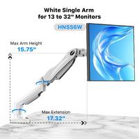 White Single Monitor Arm