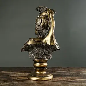 Ancient Greek Athena Bust Statue, Vintage Bronze Style Resin Head Sculpture, Perfect for Bookshelf, Desk, Office Decor