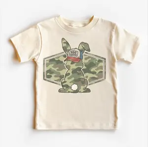 Easter Egg Hunter Camo T-Shirt, Toddler Funny Easter Sunday Tee, Youth Hunting Style Holiday Shirt, Cute Rabbit Gift for Boys