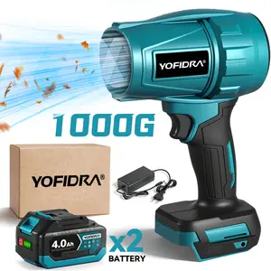 Turbo Jet Blower, Wireless Powered Mini Jet Blower, Impact Portable Snow Removal Device for Cars, Battery with 2*4000mAh Batteries, 576 km/h Brushless Snow Blower, 28000 RPM for Blowing Leaves, Snow, Dust, Blowing Force 1.2 kg (Blue) Tool Kit