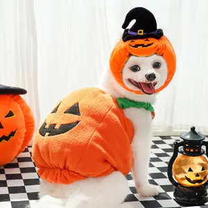 Dog Halloween Christmas transformation costume funny cat two-legged pet Teddy dog ​​clothes supplies Pumpkin