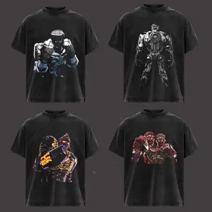 COLLECTION Real Steel  Tshirt  Menswear Atom Noisy Boy Zeus Twin Cities Midas Gift for movie fans Top Apparel Classic Oversized Seamless Simple Straight Man designer shirts Men's Regular Fit Floral Print Tee Heavyweight Cotton T-Shirts