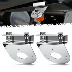 PARTsam 2Pcs Watermelon Light Under Glow Frame Brackets 45 Degree Angled Clamp-On Mount No Drilling Required Stainless Steel Universal for Semi-Trucks Trucks Pickup