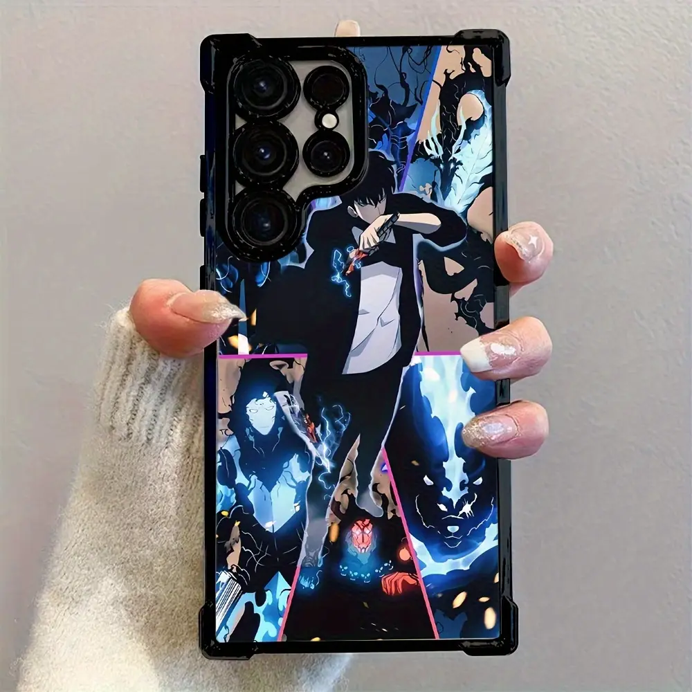 Solo Level Up Hot-blooded Anime Solo Game Leveling Phone Case for iPhone 16 15 14 13 12 11 Pro Max Plus Mini XS Max Phone Case Shockproof Premium Transparent Soft Back Cover Manga for SAMSUNG Galaxy S22 S23 S24 Plus Ultra Phone Cover Men Women