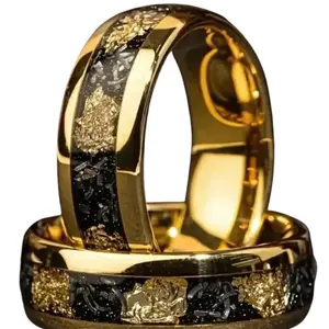 8mm Stainless Steel Men's Ring Inspired by Meteorite – Fashion Wedding Rings & Jewelry Anniversary Gifts or Father's Day Gifts, Popular Accessories for Daily Wear or for Weddings, Dating, Going Out, Party, Street