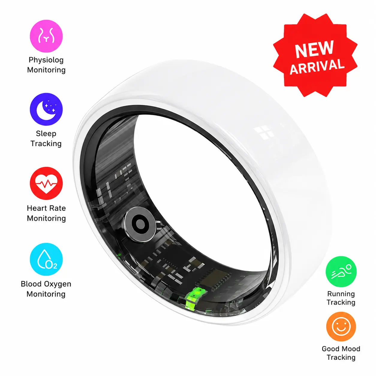 AI Smart Ring for Men & Women, Track Activity, Sleep & Daily Wellness, No Subscription