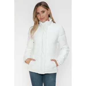 Snobbish Pocketed Zip Up Turtleneck Puffer Jacket Basic Outerwear