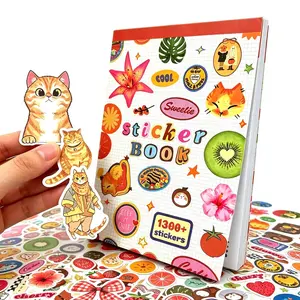 Sticker Book with Over 1300 Assorted Stickers and 50 Sheets with Fun/Colorful/Aesthetic Pack for Scrapbooking Planners or Journals