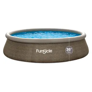 Funsicle 14' x 36" QuickSet Inflatable Ring Top Outdoor Above Ground Pool w/Pump