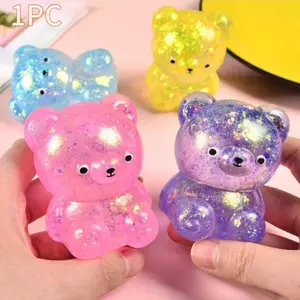 Cute Glowing Bear Plush Toy, Soft Anxiety Relief Toy, Ideal for Kids Birthday Gifts, Classroom Rewards, Sensory Games