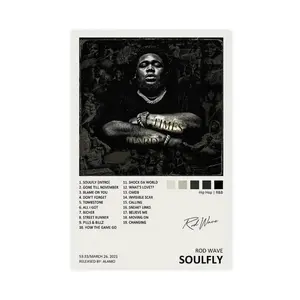 Rod Poster Wave Soulfly Music Album Cover Signed Limited Poster Wall Art Decor Print Picture Paintings for Living Room Bedroom Decoration