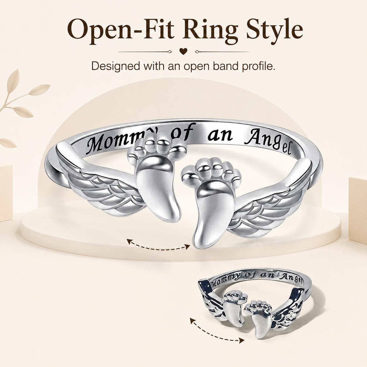 Miscarriage Ring Loss of Pregnancy 925 Sterling Silver Mommy of an Angel Ring, Fashion Statement Accessory Daily Wear for ring, Sympathy Gift for Women Mom