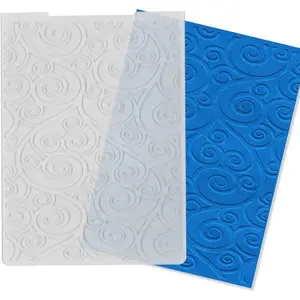 Cirrus Lace Plastic Embossing Folders for Card Making, Circle Leaves Embossing Folder DIY Craft Template Folders Stencils for Scrapbooking Photo Album Decorations, 5.7 × 4.2 Inch
