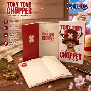 Netflix Official One Piece Chopper Notebook, 120 Pages Kawaii Lined Diary, Anime Fan Gift, School Office Supplies, Retro Desk Stationery