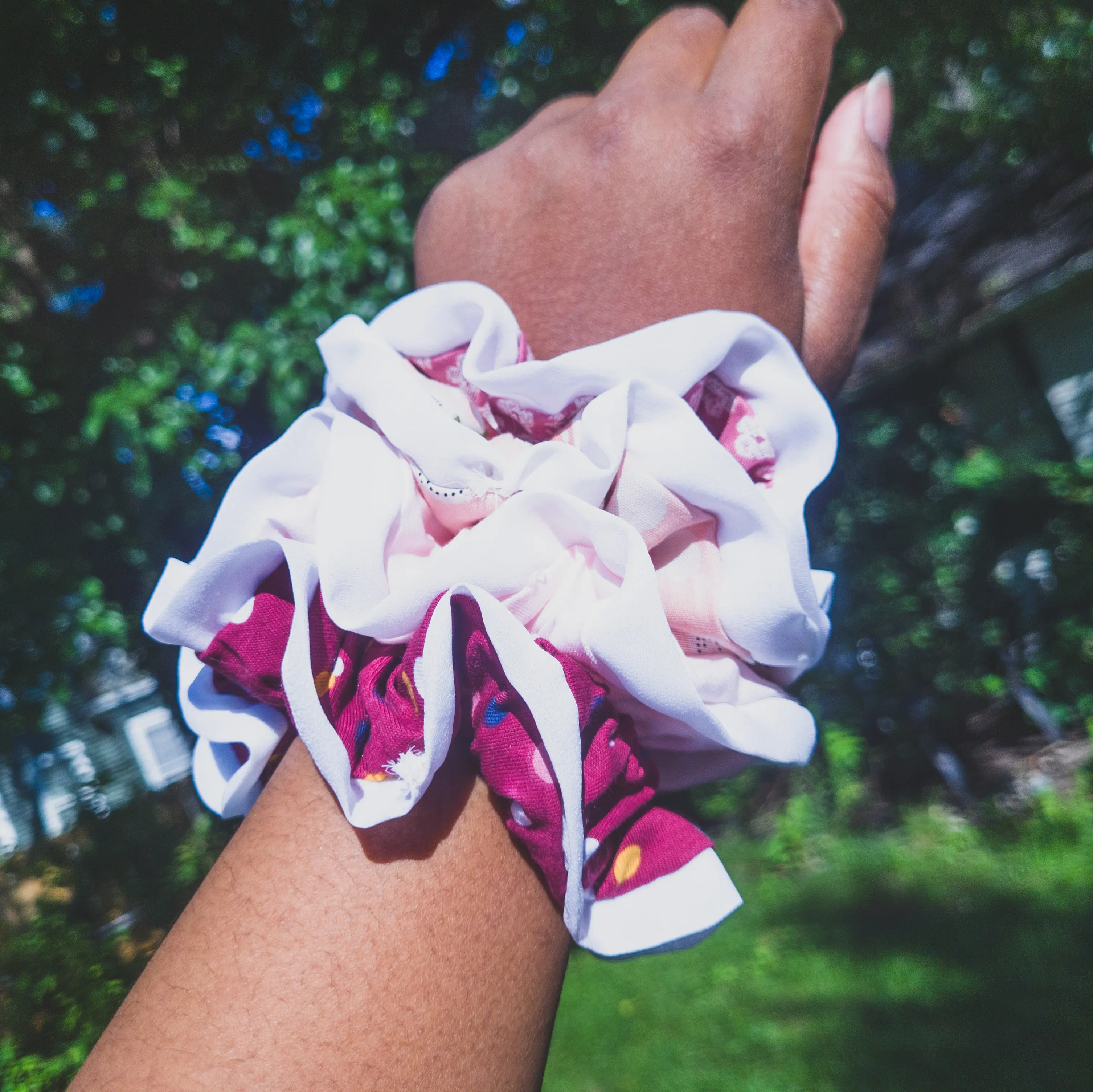 Strawberry Knit Scrunchie Cute Soft Thick Elastic Daily Casual Synthetic Retro Plush