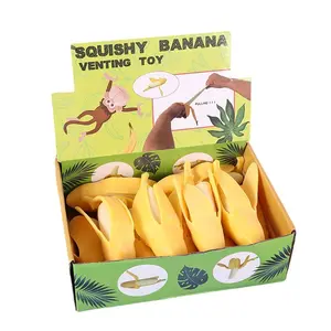 Popular realistic peeled banana stress-relief toy, slow-rebound decompression gadget, fruit-shaped venting toy