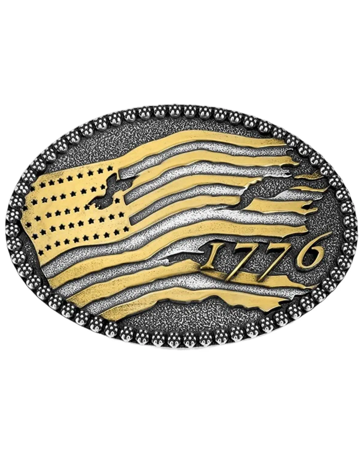 Montana Silversmiths Unisex 1776 Tattered Flag Belt Buckle - A1102p