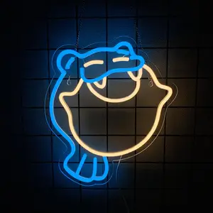 Pufferfish Neon Sign for Wall Decor Cute Ocean Fish LED Neon Light Cute Puffer Fish Neon Light for Bedroom Aquarium Restaurant Fish Lover
