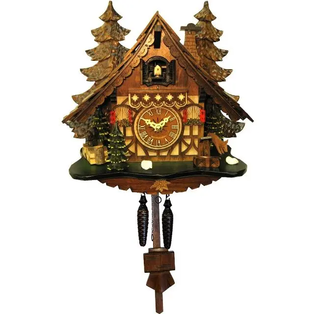 212 MAIN Alexander Taron 409Q Engstler Battery-Operated Full-Size Traditional Cuckoo Clock with Hourly Sound Chime, Home Decor Decoration, Ideal Gift for Home Supplies Enthusiasts