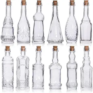 Potion Bottles with Cork,12 Pack Small Clear  Decorative Bottles,Mini Vase Glass Jars With Cork  for DIY Crafts,Decor,Sand Art